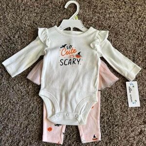 Carter's Scary Cute Halloween Bodysuit Onesie Tutu Outfit set Halloween pumpkin
